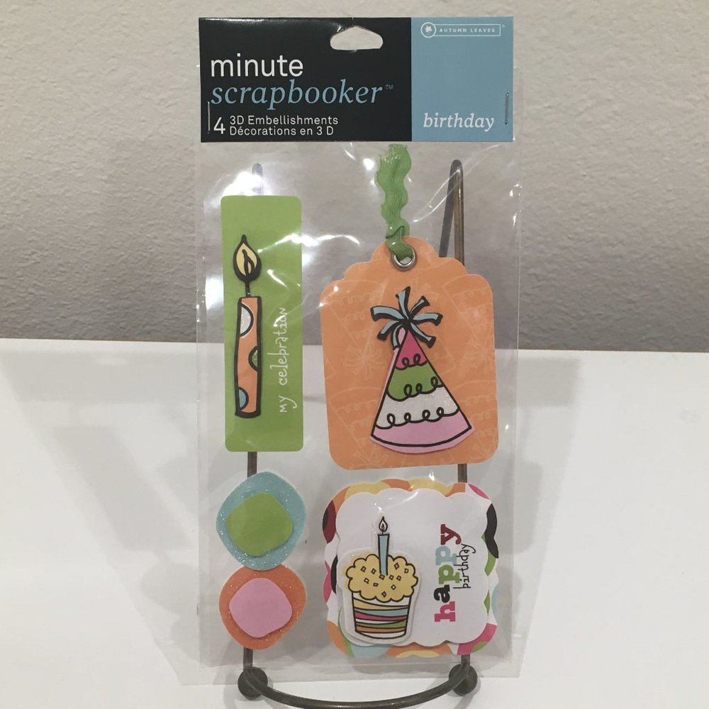 Autumn Leaves Minute Scrapbooker Scrapbooking "Birthday" 3D Stickers